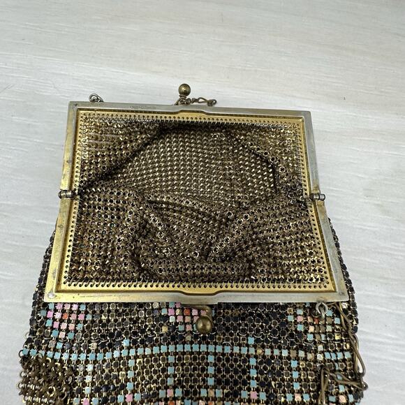 Whiting & Davis Mesh Bags Purse Enamel Evening Bag Handbag Art Deco Flapper - Picture 13 of 13